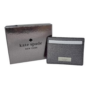 Kate Spade Glitter Wallet Silver Metallic NWT | MSRP $99 | Holiday Gift Box